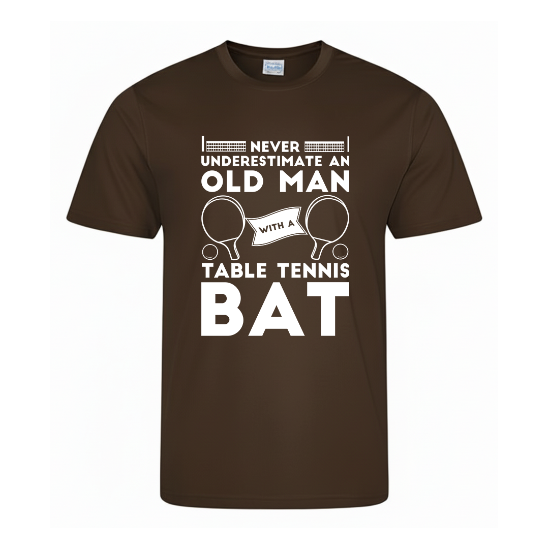 Never Underestimate an Old Man Playing Table Tennis Tee